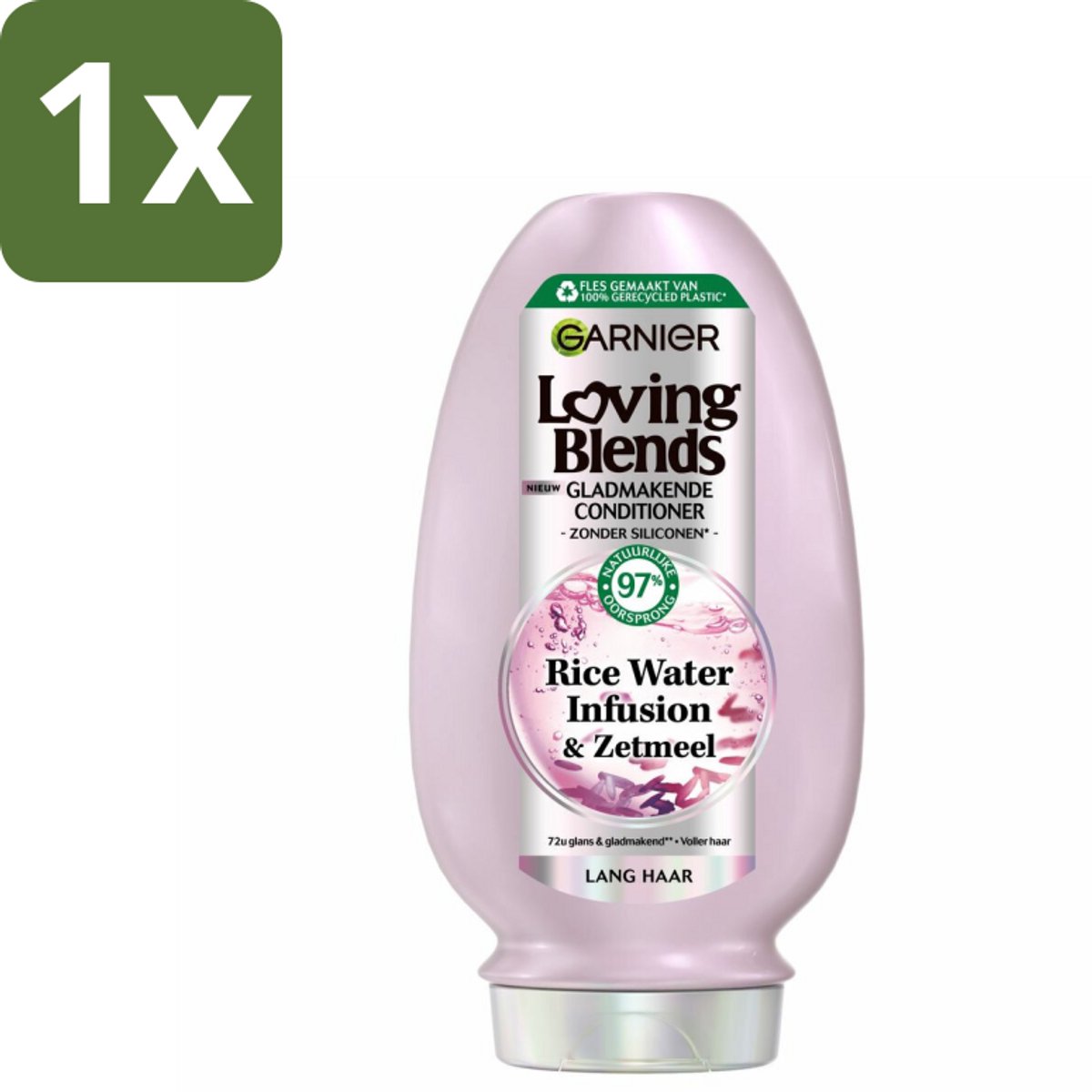 1 x Garnier - Loving Blends Rice Water Infusion - Conditioner - Glans & Zachtheid - Lang Haar - 250 ml - Rice Water Conditioner - Haar Glans - Haar Zachtheid - Haar Versterking - Haar Verzachting