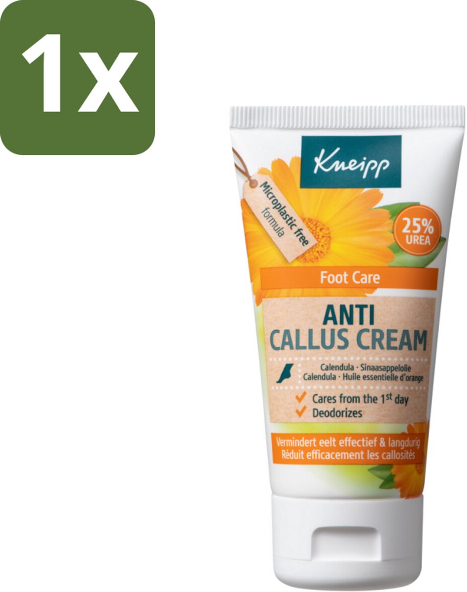 1 x Kneipp - Eeltcrème - Calendula - 25 % ureum - Voor zachte & soepele voeten - 50 ml - Eeltcrème - Voetcrème - Ureum - Eeltvermindering - Zachte Voeten