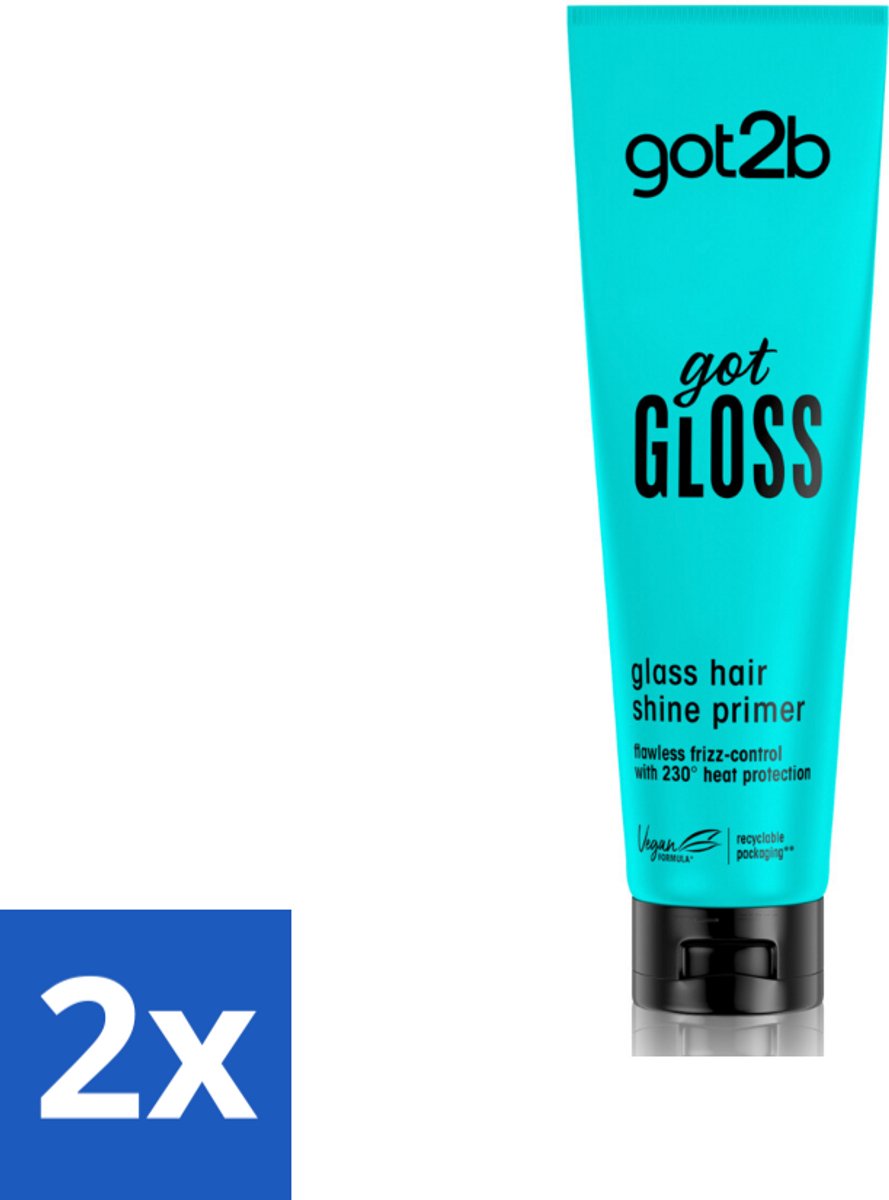 2 x Got2B - Haarprimer - Got Gloss - 150 ml - Haarprimer - Glans - Pluiscontrole - Hittebescherming - Haarstyling