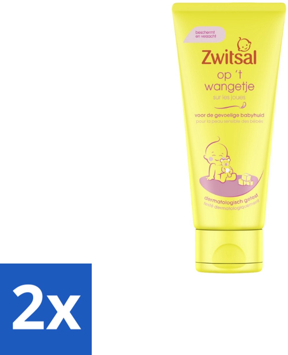 2 x Zwitsal - Op 't Wangetje - Gezichtscrème voor Baby’s - Gevoelige Babyhuid - 100 ml - Babyhuid - Gezichtscrème - Babyverzorging - Gevoelige Huid - Bescherming