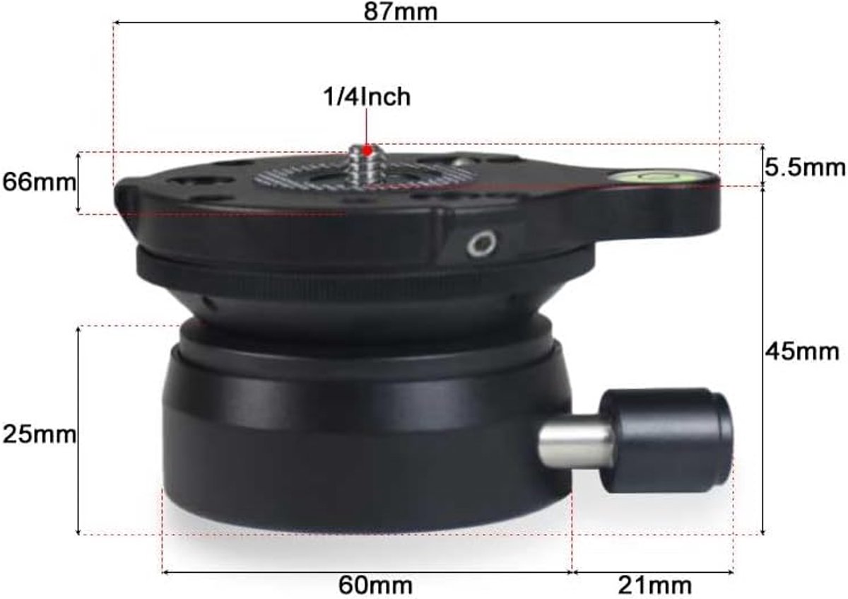 Statiefplaat 1/4" inch quick release - standaard - universeel gebruik - snelle montage - ShopVlot