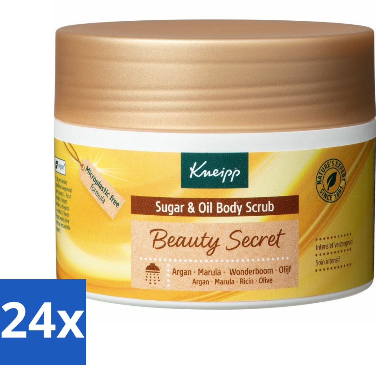 24 x Kneipp - Body scrub - Sugar & Oil - Beauty Secret - 200 ml - Lichaams Scrub - Kneipp - Exfoliërende Scrub - Huidverzorging - Argan Olie