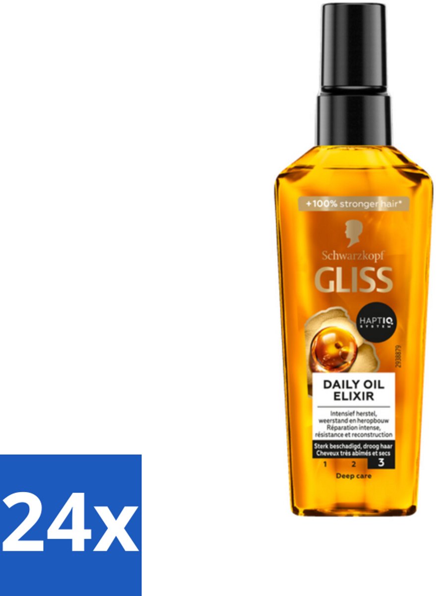 24 x Gliss - Hair Repair - Oil Elixer - Ultiem Haarherstel en Glans - Haar Herstel - Haarolie - Beschadigd Haar - Droog Haar - Glans
