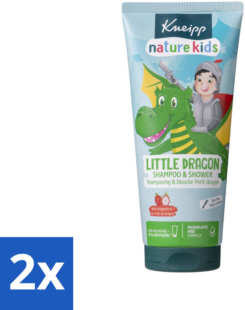 2 x Kneipp - Shampoo & Showergel - Little Dragon - 200 ml - Kinder Shampoo - Kinder Douchegel - 2-in-1 Shampoo - Zachte Shampoo - Dragonfruit Geur