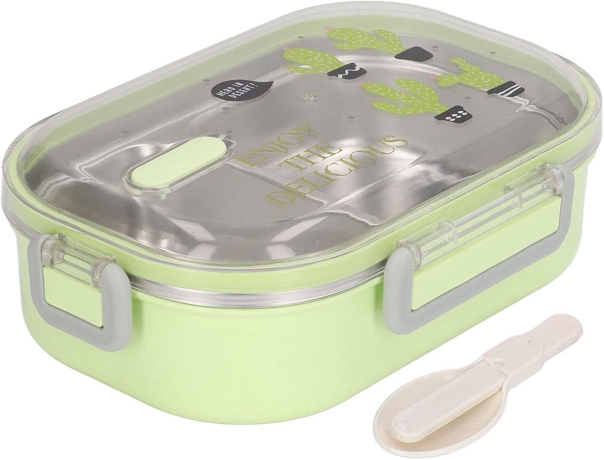 Lunchbox roestvrij staal - met vakvoering - warmte-isolerend - lekvrij voor studenten - ShopVlot