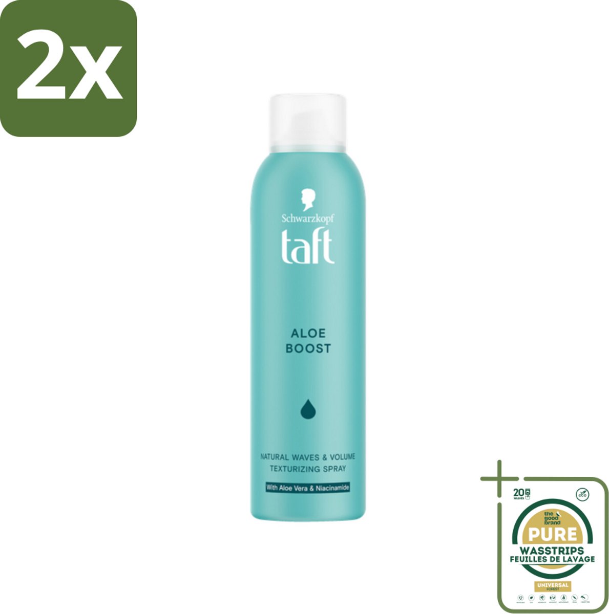 Taft - Texturizing Spray - Aloe Boost - Lichtgewicht volume - 150 ml - Voordeelverpakking - 2 stuks - Texturizing spray - Natuurlijke golven