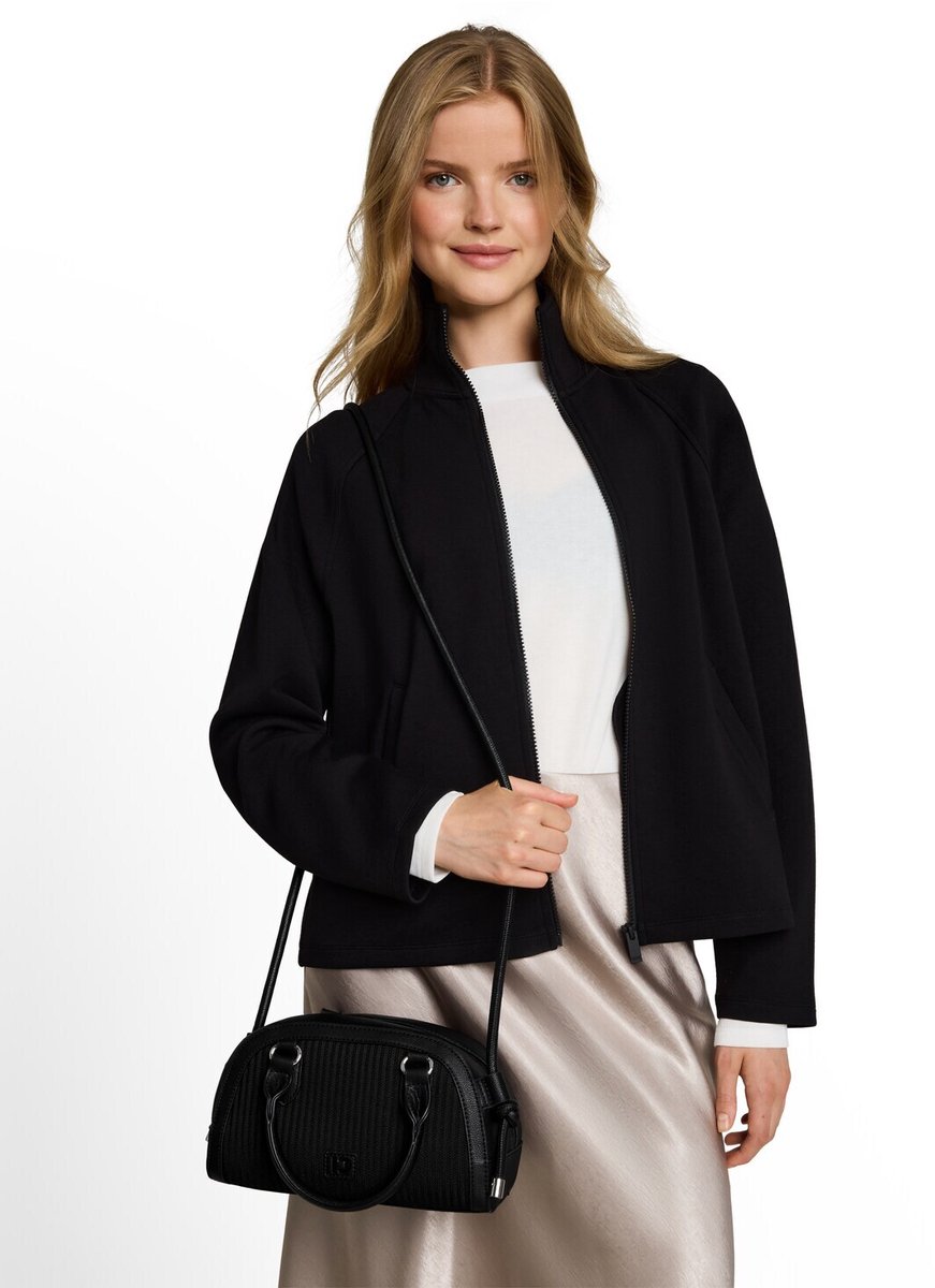 TOM TAILOR schoudertas handtas Madelyn Zip Shopper Mixed Black zwart