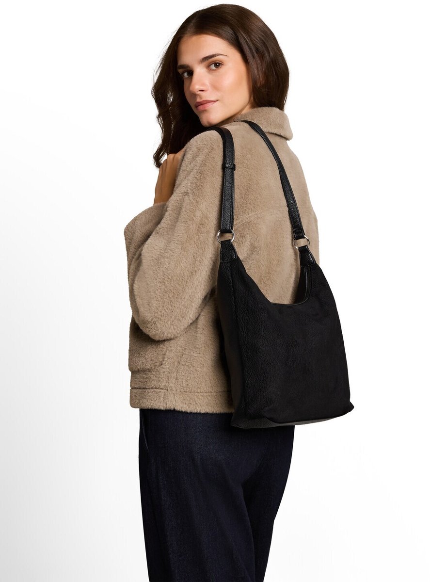 Tom Tailor - TTAIANA M schoudertas in suède-look - Maat ONESIZE - schwarz / black