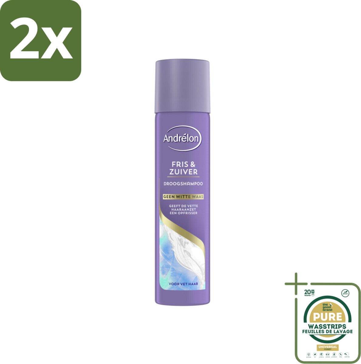 Andrélon Special - Fris & Zuiver - Droogshampoo - 245 ml - Voordeelverpakking - 2 stuks - Fris haar - Volume shampoo