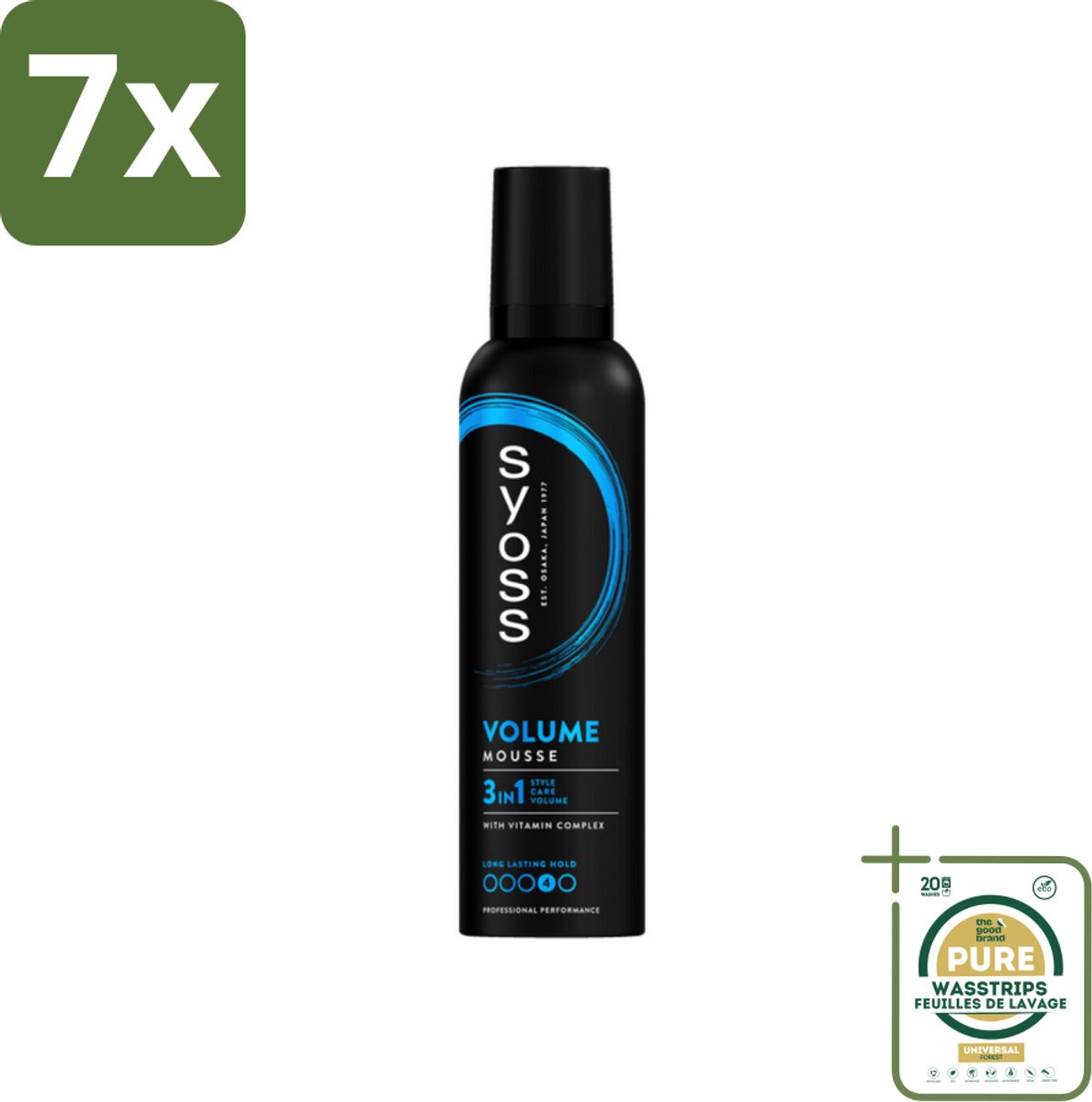 7 x Syoss - Volume - Haarmousse - Langdurige Volume - 250 ml - Grootverpakking - Haarmousse - Volume - Styling - Haarverzorging - Salonkwaliteit