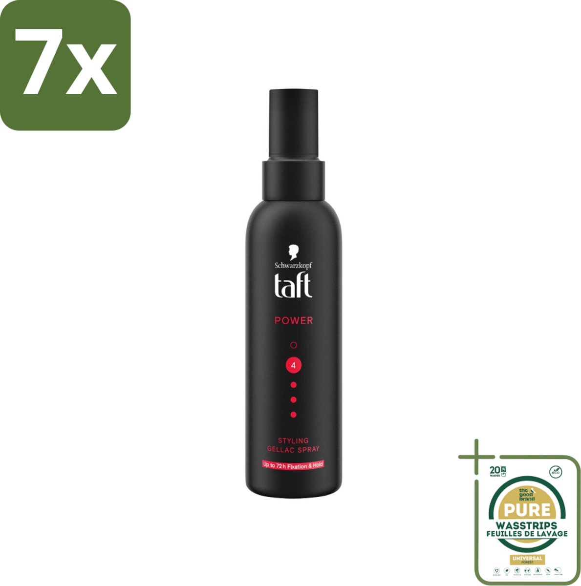 7 x Taft - Power 4 - Styling Gel Spray - 150 ml - Grootverpakking - Styling Gel Spray - Haar Styling - Hold Gel - Haar Fixatie - Haar Gel