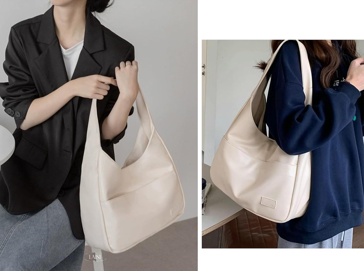 Faux Leather Tote Bag Women Shoulder Bag College Tote Leather Hobo Handbag Work Tote Bag Purse - ShopVlot