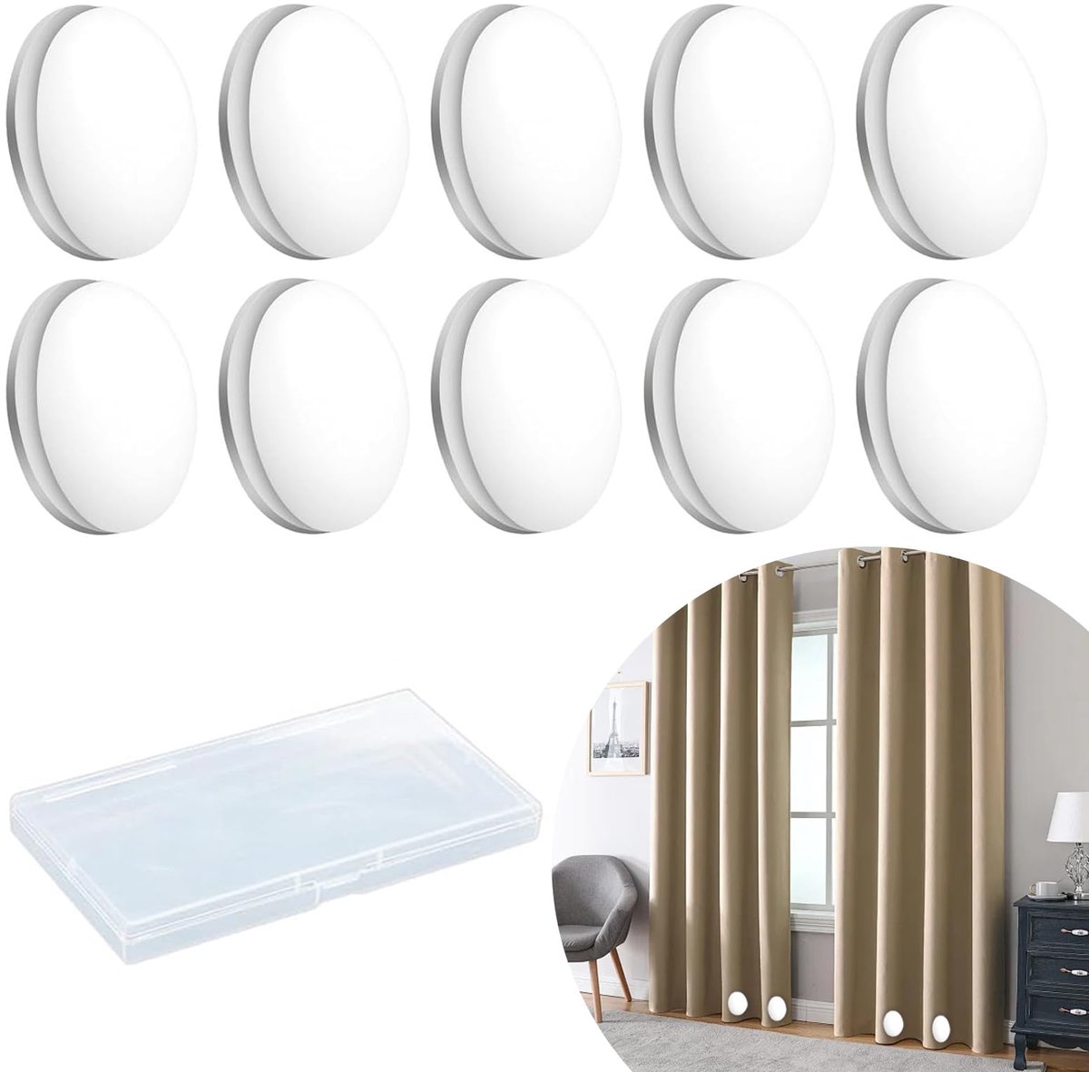 Douchegordijngewichten 10 stuks - magnetisch - ronde 4 cm - voor stevigere gordijnen - ShopVlot