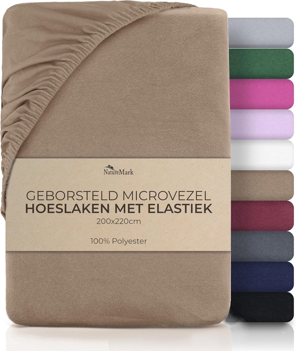 Hoeslaken 200x220 cm - Microvezel - Zacht en Ademend - Perfect voor Boxspring en Waterbed - ShopVlot