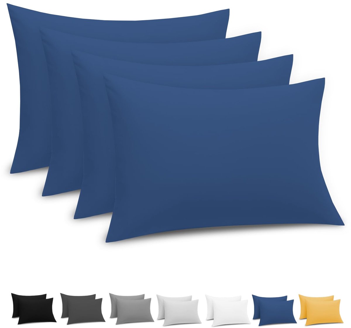 Kussenslopen geborsteld microvezel - marineblauw - kreukvrij en vlekbestendig - ideaal voor een luxe uitstraling - ShopVlot