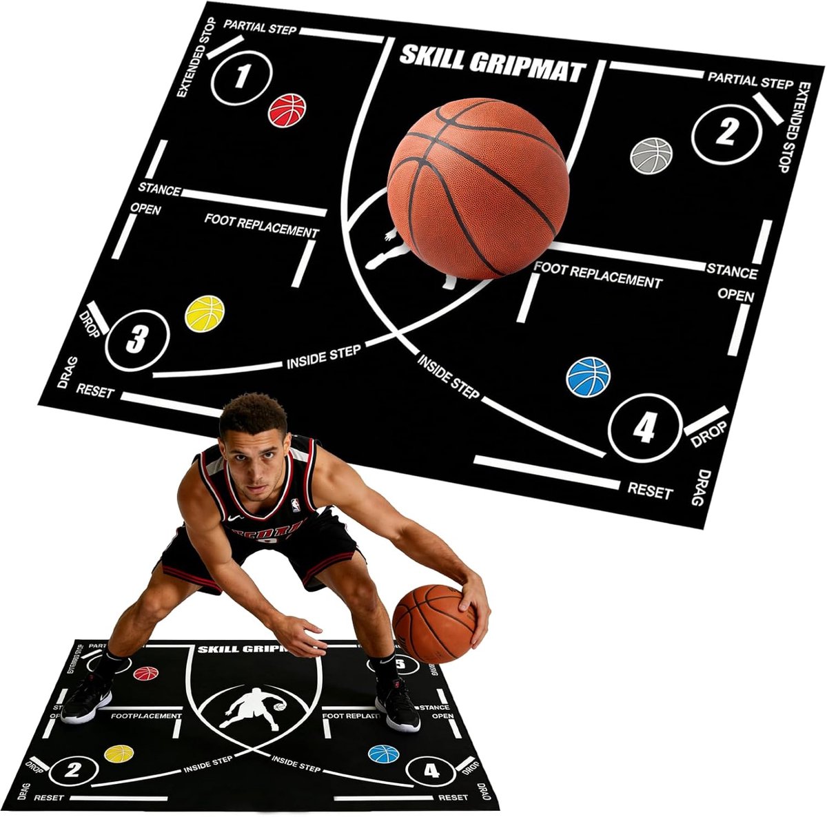 Basketball Training Mat 120 x 80 cm - Antislip - Voor Dribbelen en Voetwerk - Ideaal voor Binnen en Buiten - ShopVlot