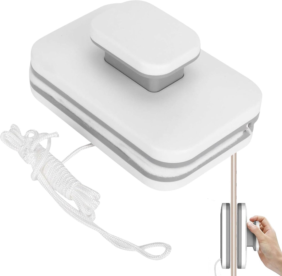 Dubbelzijdige magnetische raamreiniger, magneetruitenreiniger voor huisramen en autoruiten, buitenraamreiniger Geschikt voor 3-10 mm (enkele laag)