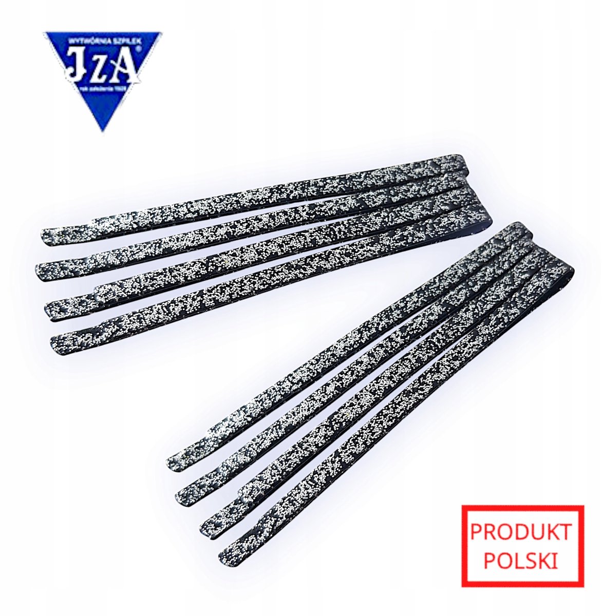 Zilveren Glitter Brede Haarspeldjes - Set van 8