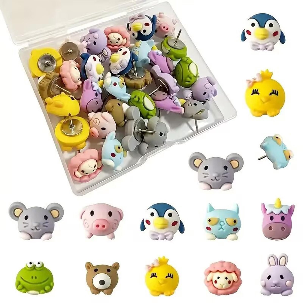 20 Stuks Decoratieve Dierlijke Krammen voor Pinnwand en Whiteboard