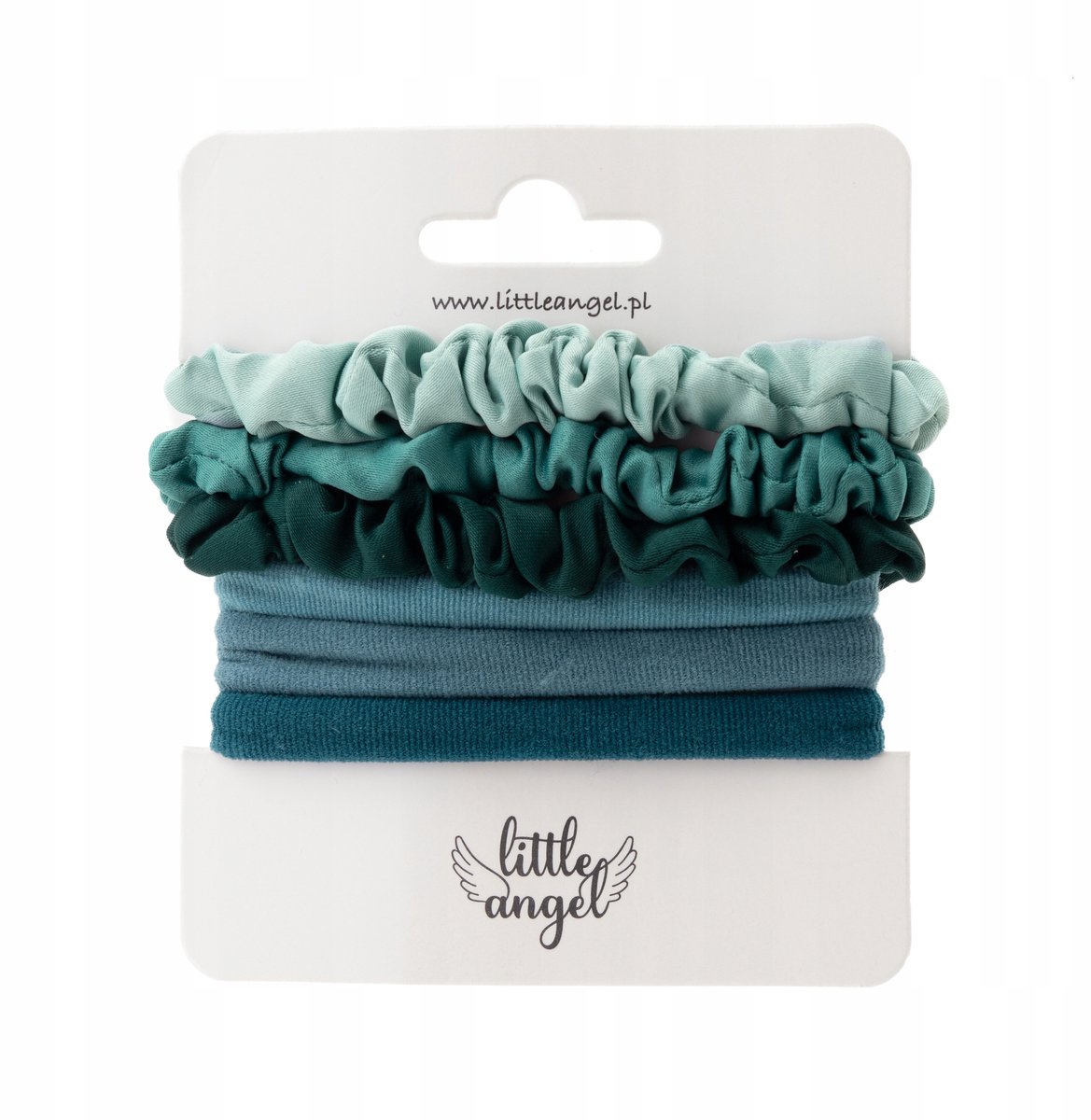 Set van 6 Haar Scrunchies en Elastische Haarbanden in Turquoise en Blauw