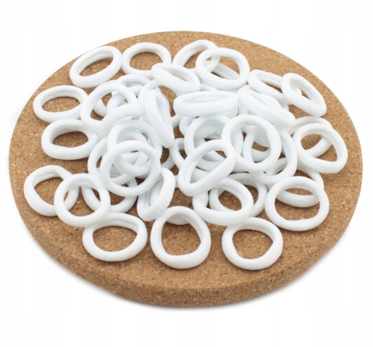 50 Witte Lycra haarelastiekjes klein 2 cm