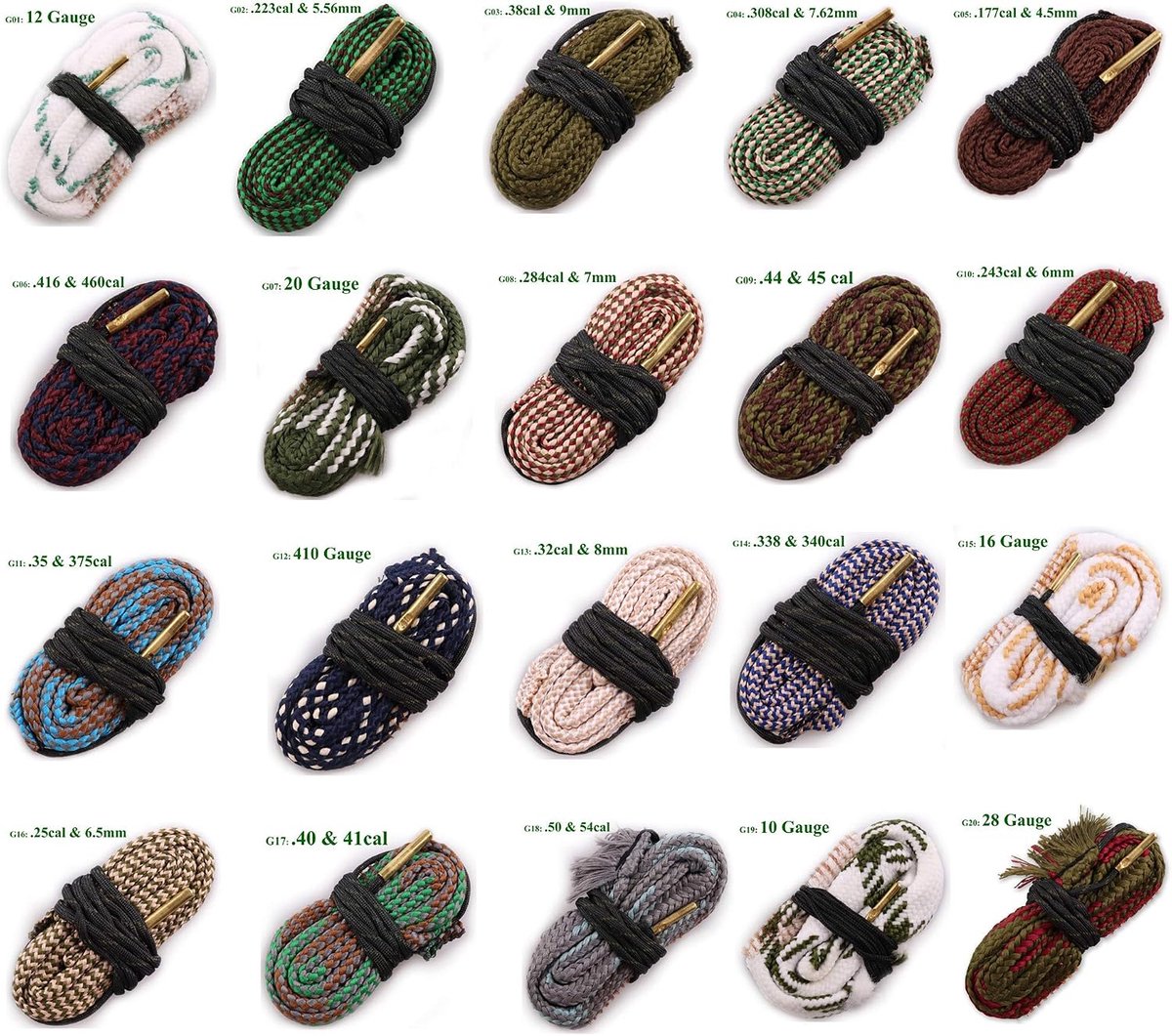 Fayelong New Bore Snake Cleaner .17 .22 .40.50.308 .380 Cal 6, 7, 9mm Caliber 12 20 28 410 Gauge Rifle/Gun/Shotgun - ShopVlot