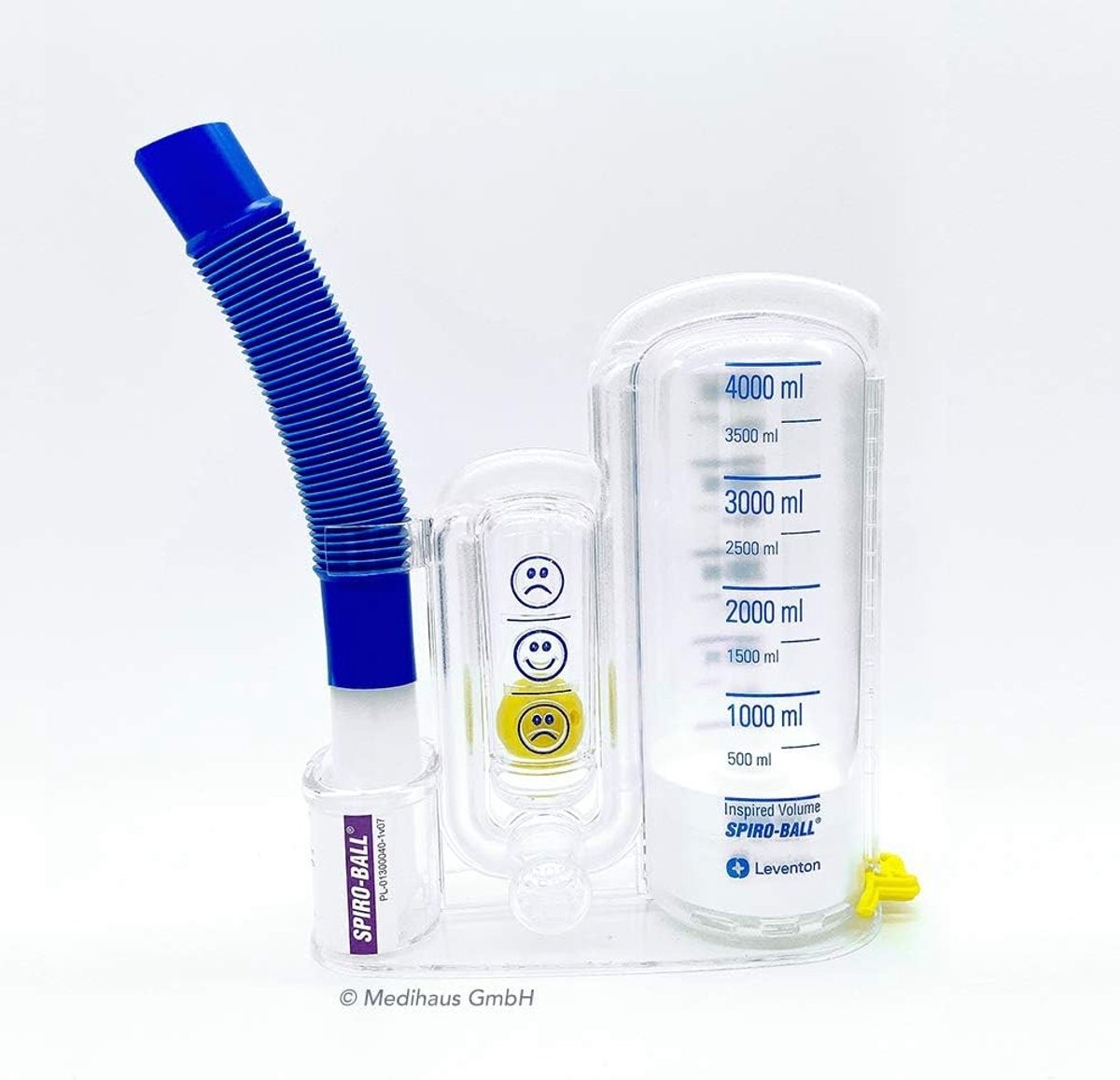 Ademhalingstrainer - Transparant - Handmatige longtrainer met volumeweergave tot 4000 ml - Voor ademtherapie en herstel