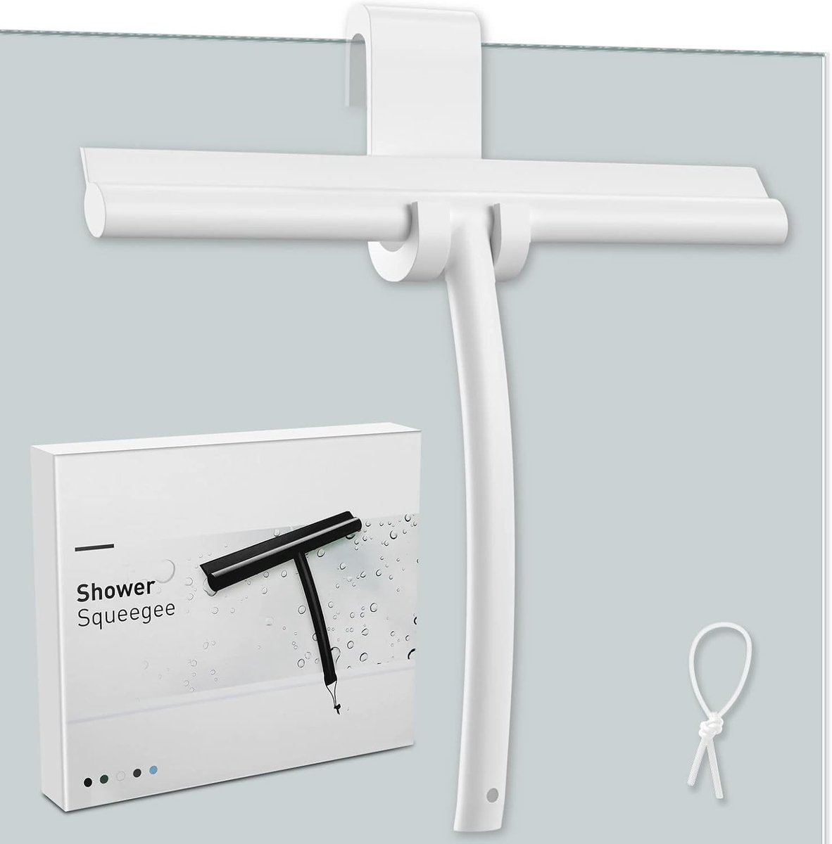 Uitschuifbare douchewisser - Wit - Siliconen met Antislip Handgreep - Voor Douche en Glas