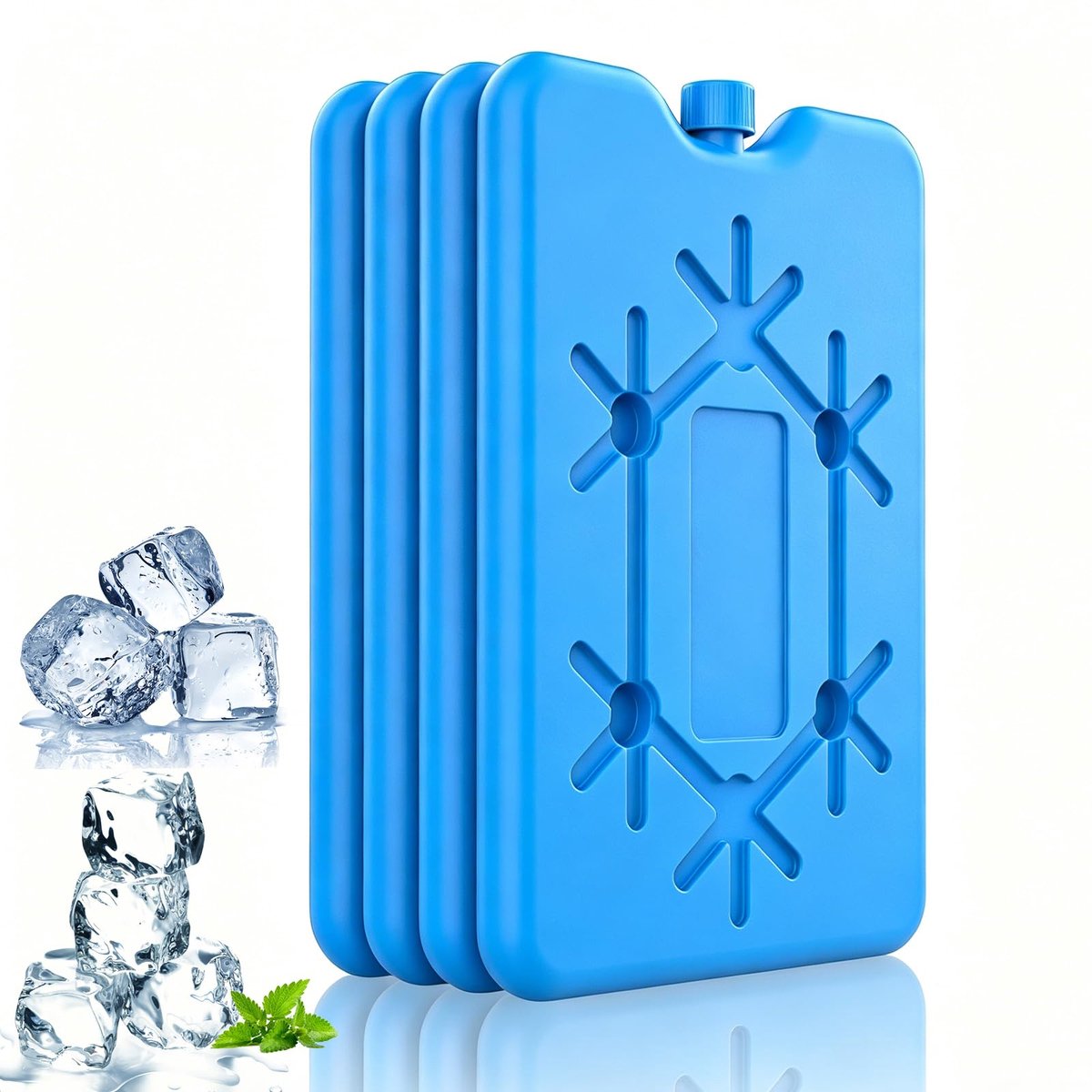Herbruikbare platte koelaccu's van 200 ml, compacte koelelementen (blauw 4) - ShopVlot