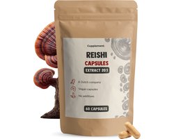 Cupplement Reishi Extract 16.000 mg per dagdosering 60 Capsules - Reishi Mushroom paddenstoelen – 20% Beta Glucan - 30% Polysaccharides -Mushrooms - Reishi capsules - Paddenstoel - Vegan - Zonder toevoegingen - Lab getest - 60 dagen voorraad per