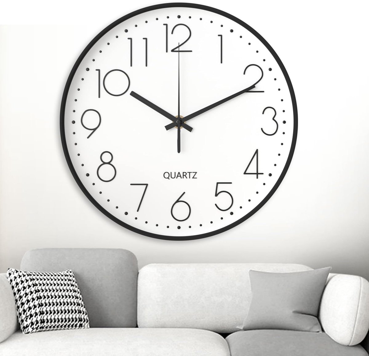 Wandklok 20 cm - Decoratief rond - Gemakkelijk af te lezen - Voor thuis en kantoor - ShopVlot