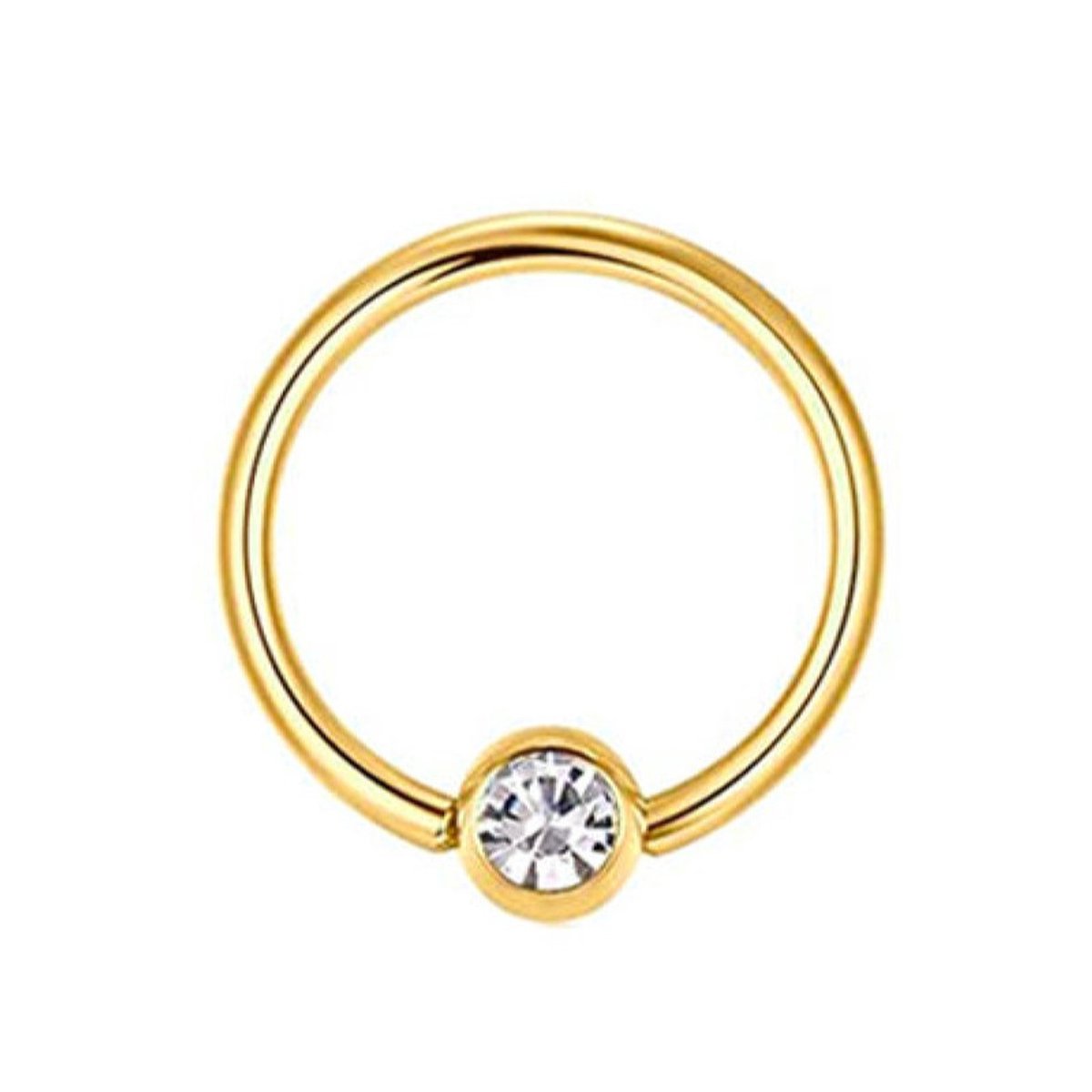 Neus Piercing | Goudkleurig | Witte steen