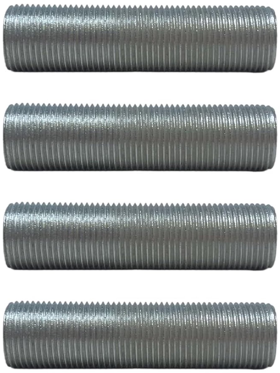 Set of 4 galvanised M10 x 1 lamp tubes - 30 mm metal tube for lamp holder and lamp rod - mounting accessories lighting - ShopVlot