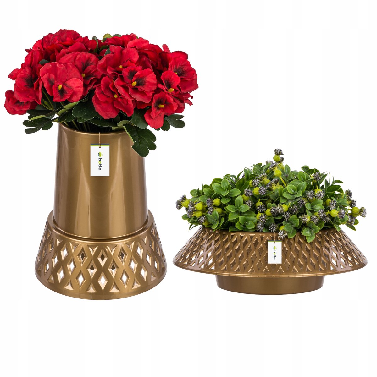 Gouden Graf Decoratie Set: Vaas 25cm & Pot Ø23cm