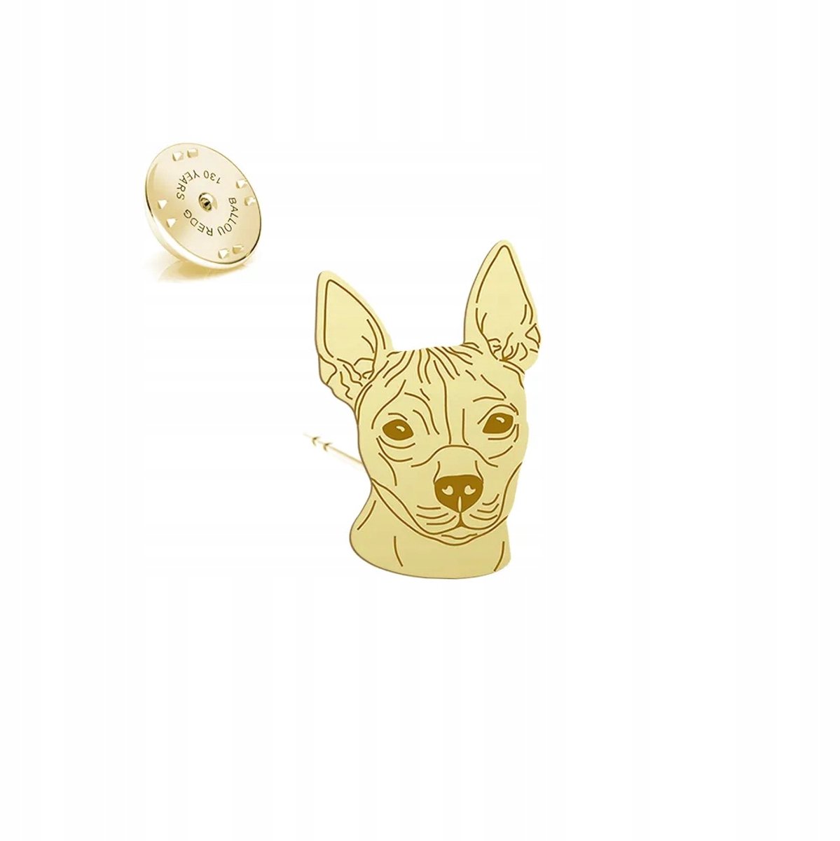 Gouden Pin Amerikaanse Naakthond Terrier 925 - Gratis Gravure