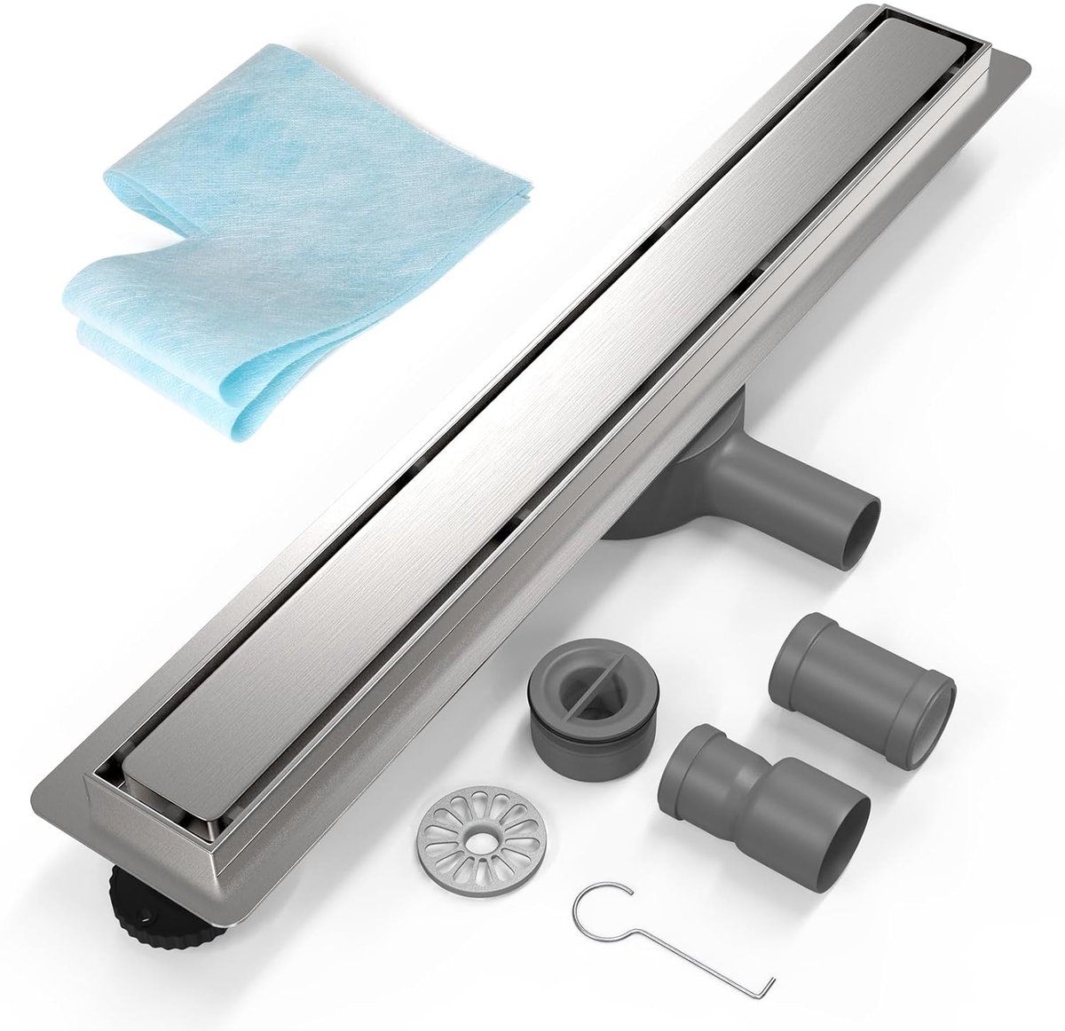 Doucheafvoer 70 cm - RVS - Extra plat met 360° sifon en haarfilter - Snelle afvoer voor inloopdouche - ShopVlot