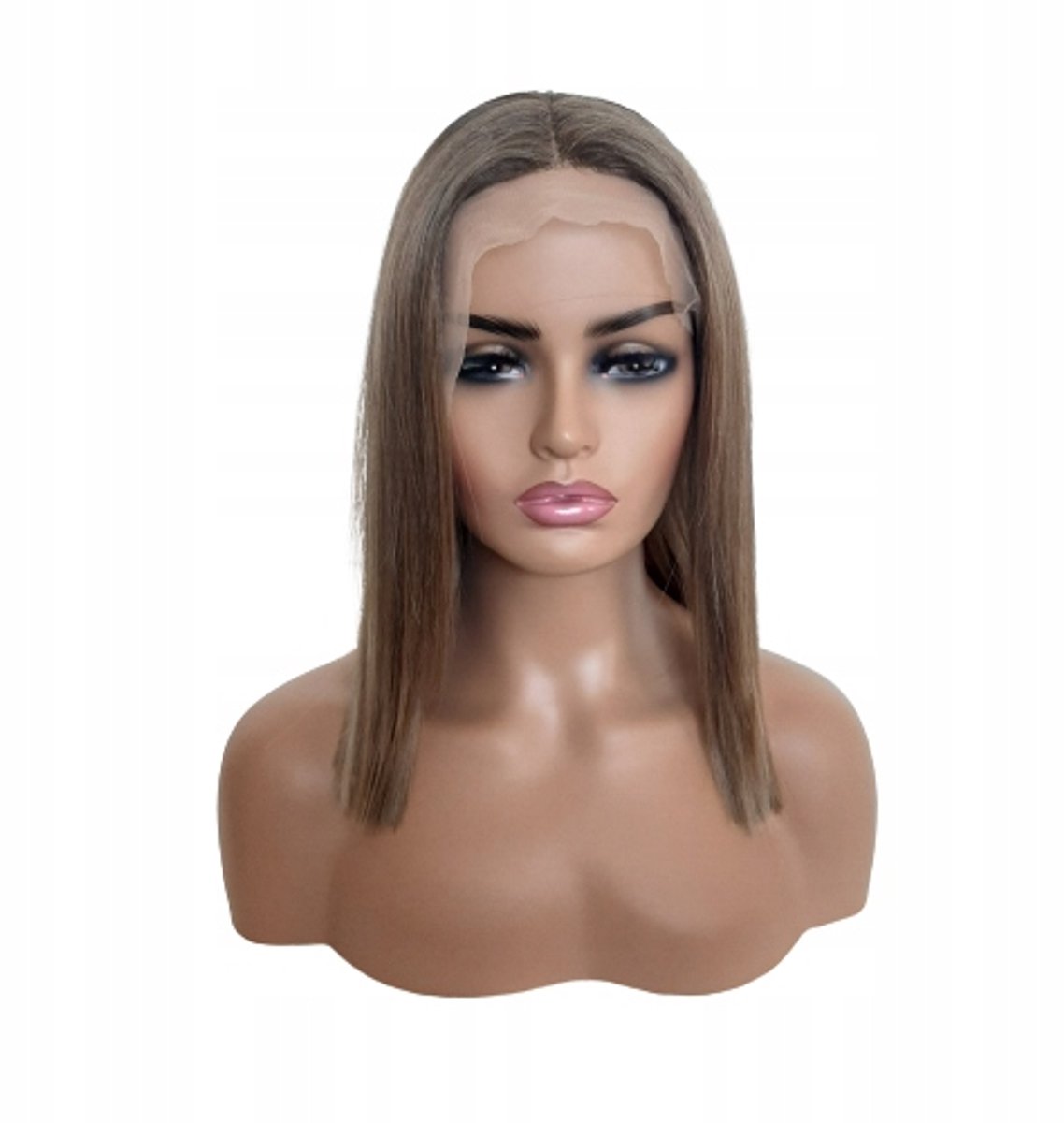 Merkloze Lace Front Pruik - Blond Bruin 40cm + Gratis Pruikmuts
