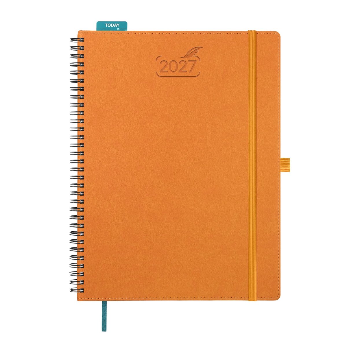 Boekkalender 2027 A4 - PU-leer zachte kaft - agenda met maandindex - overzichtelijke planning - ShopVlot