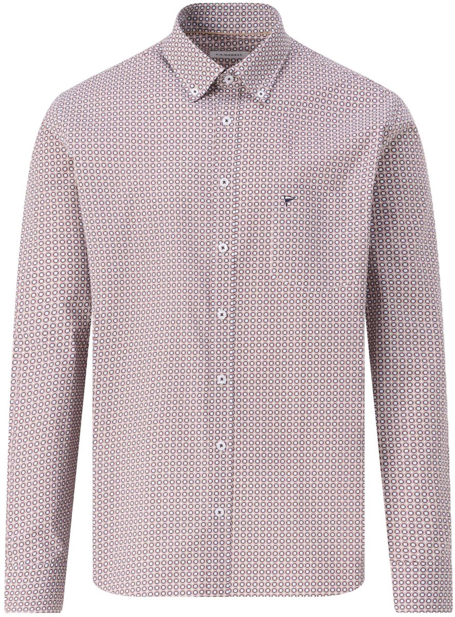 Campbell Overhemd Casual Shirt Longsleeve Ranger 03 107640 8551 Sequoia Brown Mannen Maat - M