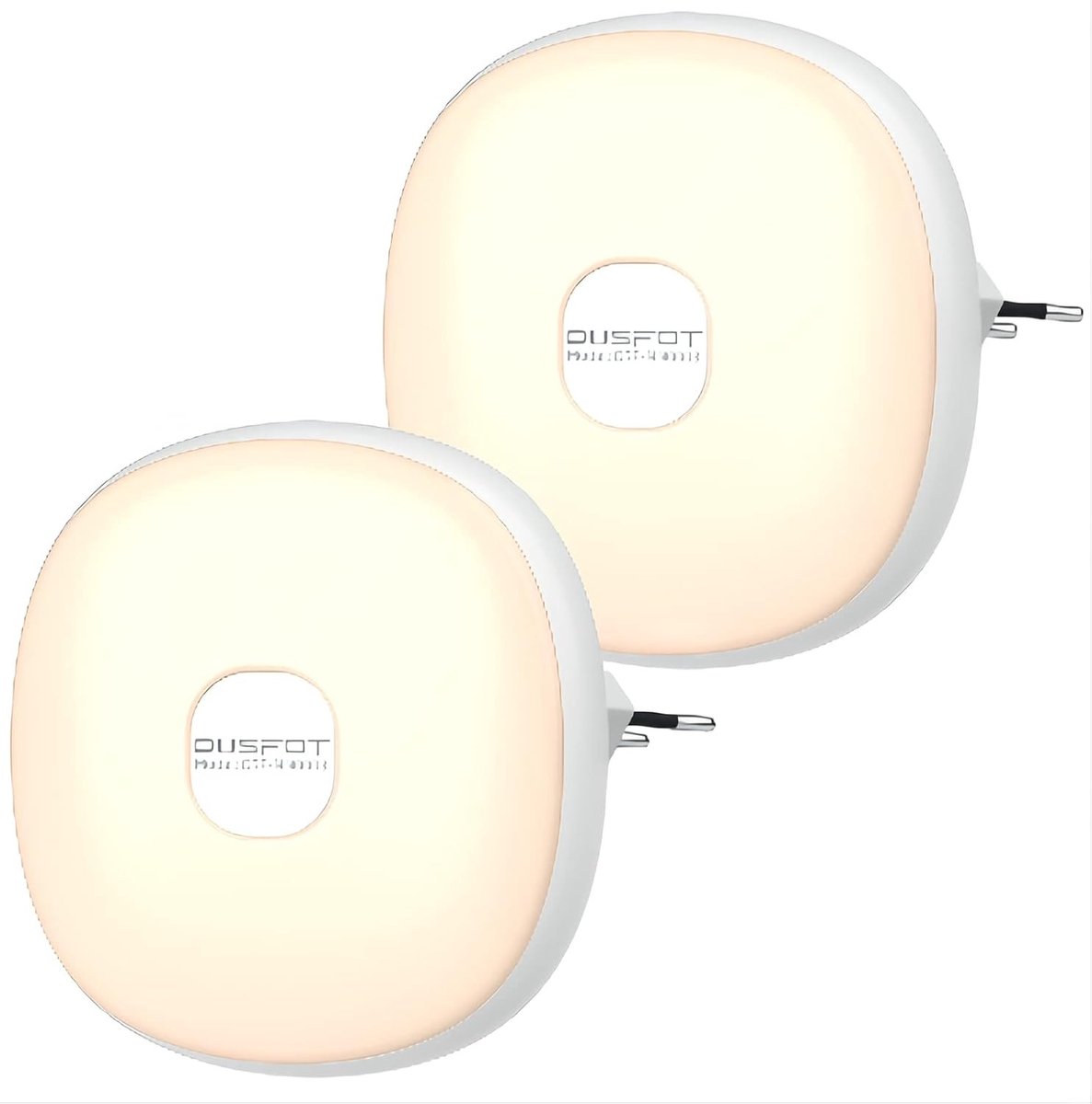 Stekkerlampje - Warmwit - 2 Stuks - LED Nachtlampje met Automatische Sensor en Batterij - Voor Kinderkamer en Slaapkamer