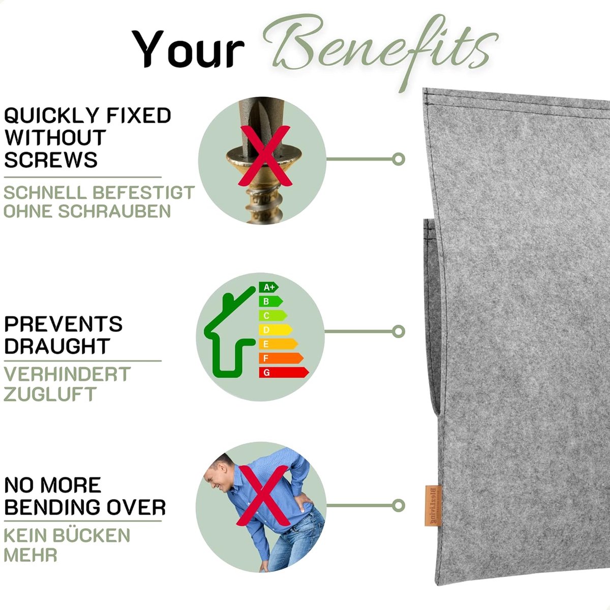 Brievenbus mail catcher - Basic grey - zonder schroeven - houdt post droog en veilig - ShopVlot