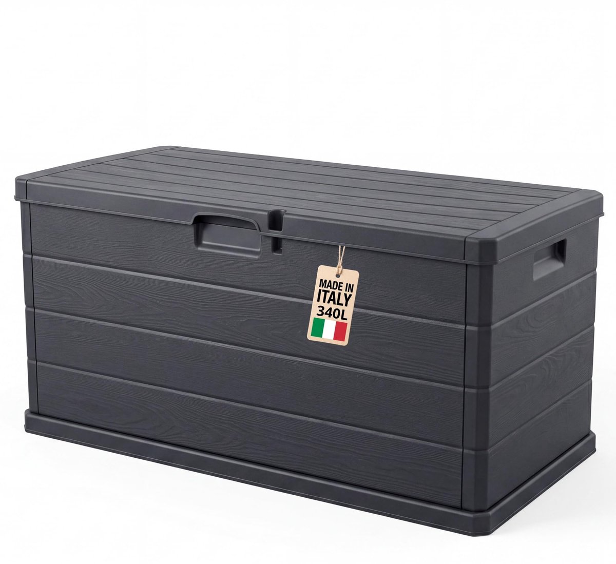 Famanu – Opbergkist voor tuinstoelkussens, kliksysteem, 340 liter, afsluitbaar deksel, houdt vocht buiten