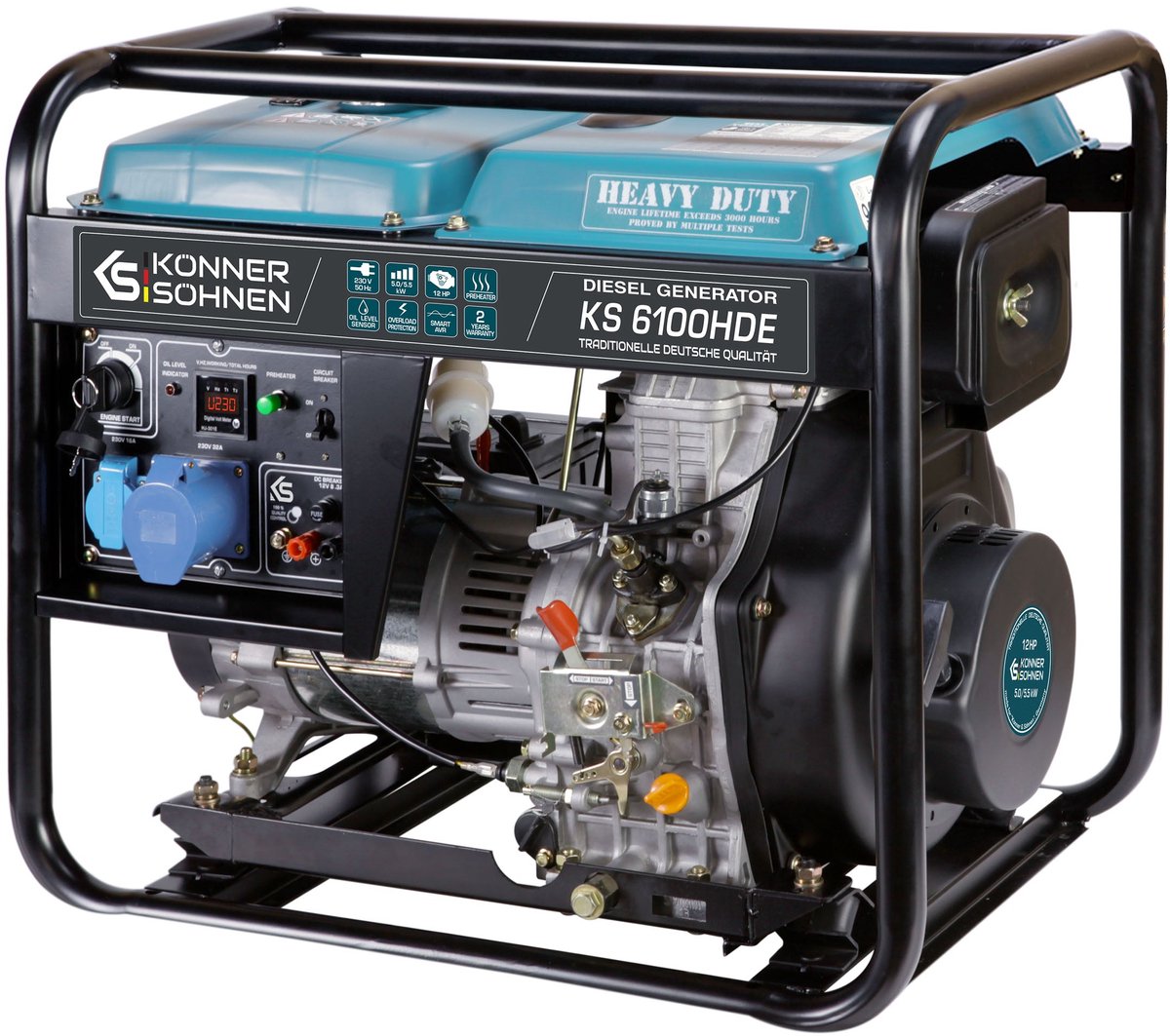 Dieselgenerator Könner & Söhnen KS 6100HDE - 5,5 kW - 230V - Heavy Duty