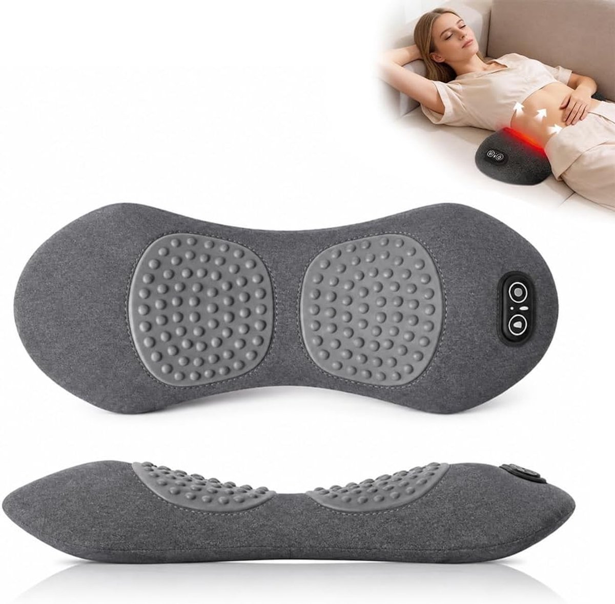 Rugmassageapparaat 3-in-1 - Draadloos - Warmtetherapie - Ontspanning voor de onderrug - ShopVlot