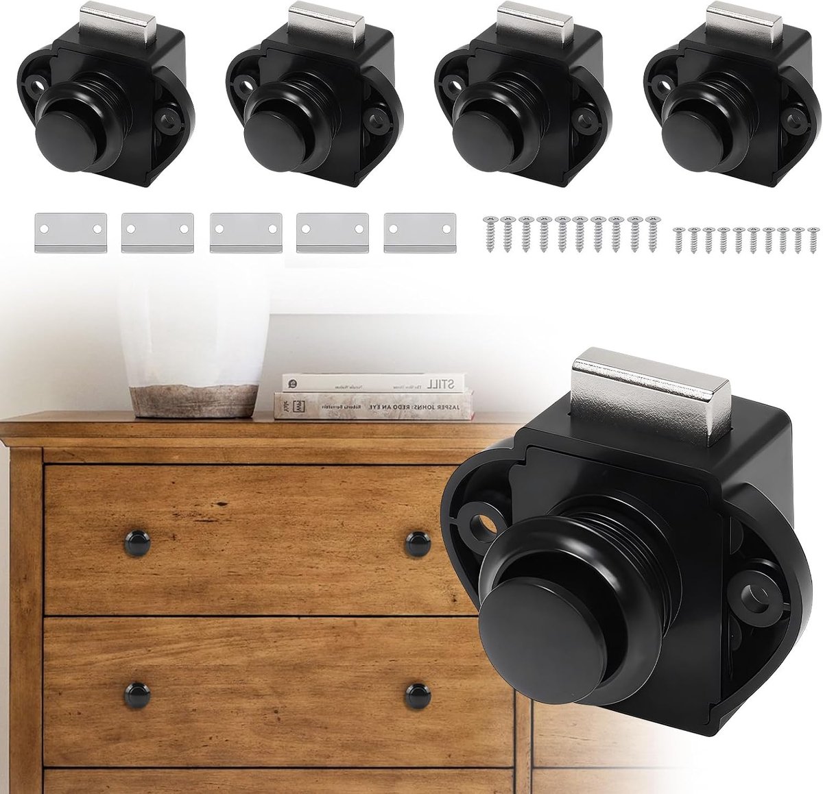 Push Button Latches - Sleutelloze Deursloten - Duurzaam Materiaal - Voor Caravans en Botens - ShopVlot