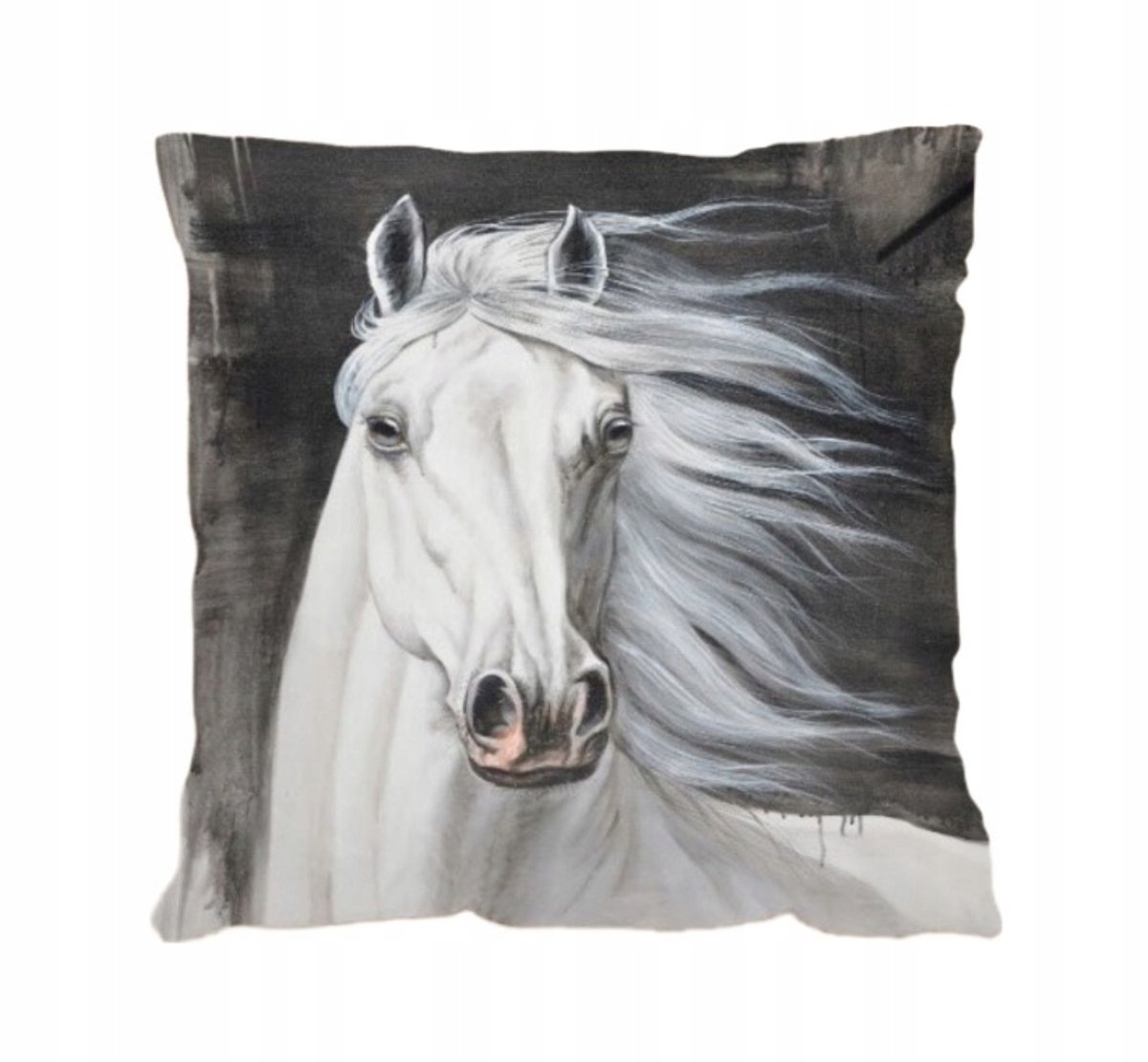 Granda Decoratieve Kussensloop 45x45cm - Zwart-Wit Paard