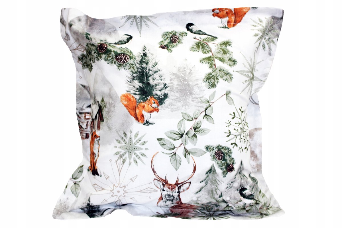 Kerst Kussenhoes 40x40cm Katoen Decoratief met Rand