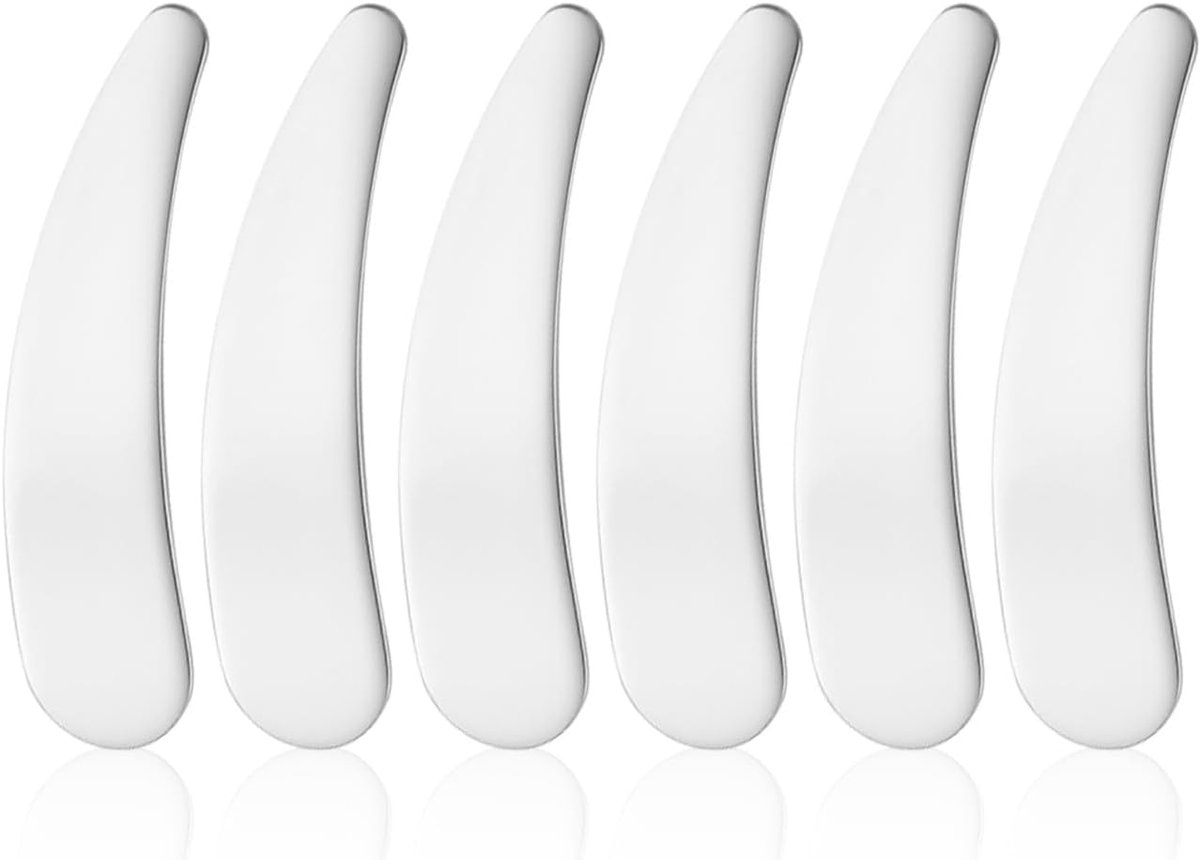 Mini lepel set 6 stuks - RVS - Curved design - Perfect voor huidverzorging - ShopVlot