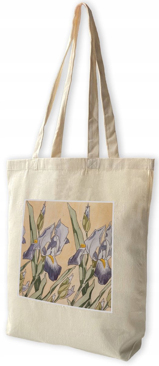 Shopper Tas met Koloman Moser Irys Print - Katoen, 38x41cm
