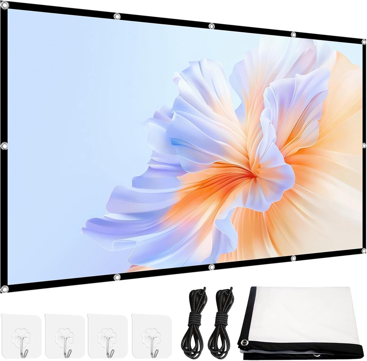 Beamer 100 inch - HD canvas projectiescherm - draagbaar en opvouwbaar - ideaal voor thuisbioscoop - ShopVlot